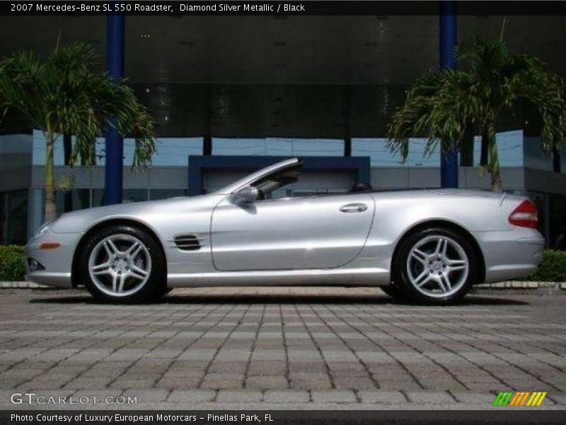Diamond Silver Metallic / Black 2007 Mercedes-Benz SL 550 Roadster