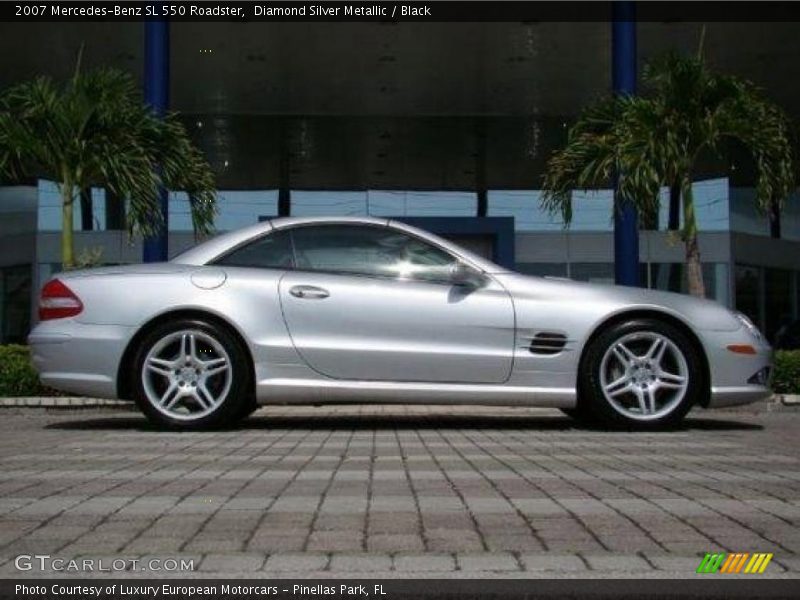 Diamond Silver Metallic / Black 2007 Mercedes-Benz SL 550 Roadster