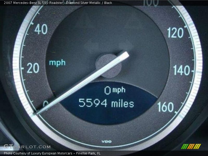 Diamond Silver Metallic / Black 2007 Mercedes-Benz SL 550 Roadster