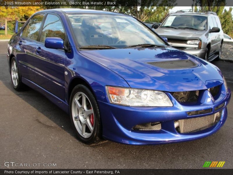 Electric Blue Metallic / Black 2005 Mitsubishi Lancer Evolution VIII