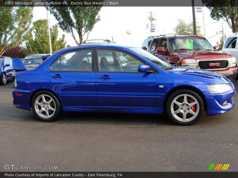 Electric Blue Metallic / Black 2005 Mitsubishi Lancer Evolution VIII