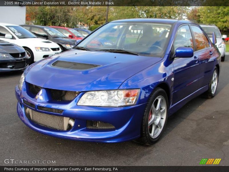 Electric Blue Metallic / Black 2005 Mitsubishi Lancer Evolution VIII
