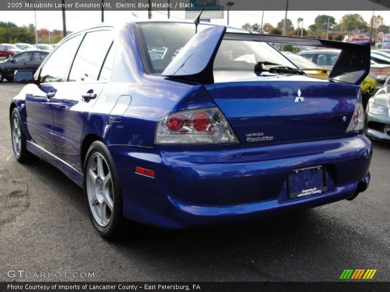 Electric Blue Metallic / Black 2005 Mitsubishi Lancer Evolution VIII