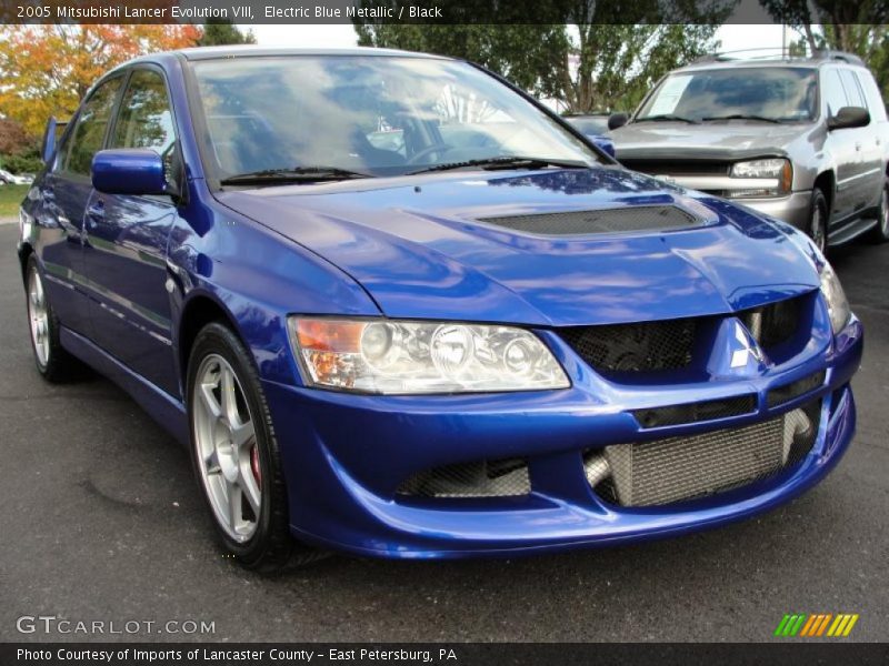 Electric Blue Metallic / Black 2005 Mitsubishi Lancer Evolution VIII