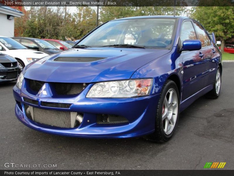 Electric Blue Metallic / Black 2005 Mitsubishi Lancer Evolution VIII