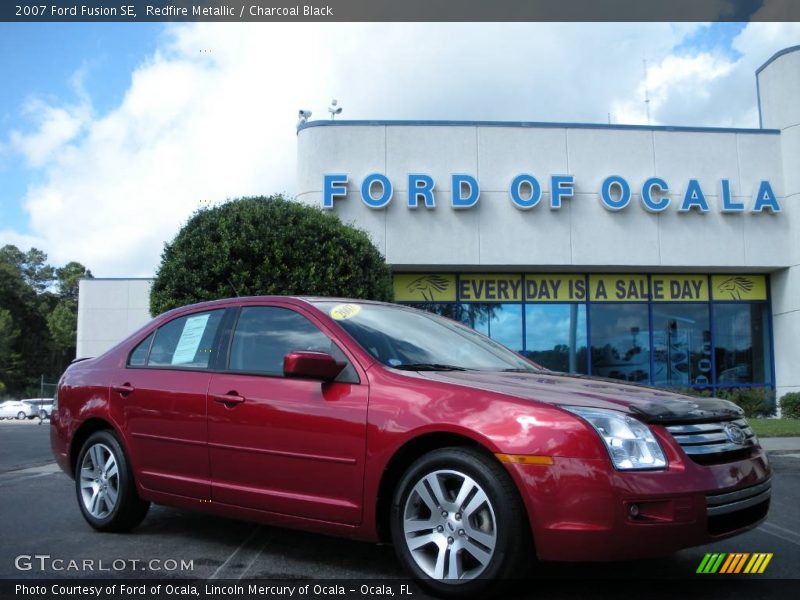 Redfire Metallic / Charcoal Black 2007 Ford Fusion SE