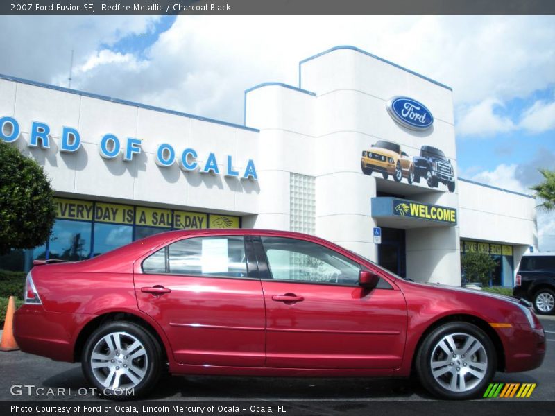 Redfire Metallic / Charcoal Black 2007 Ford Fusion SE