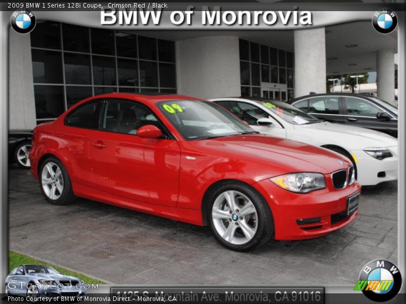 Crimson Red / Black 2009 BMW 1 Series 128i Coupe