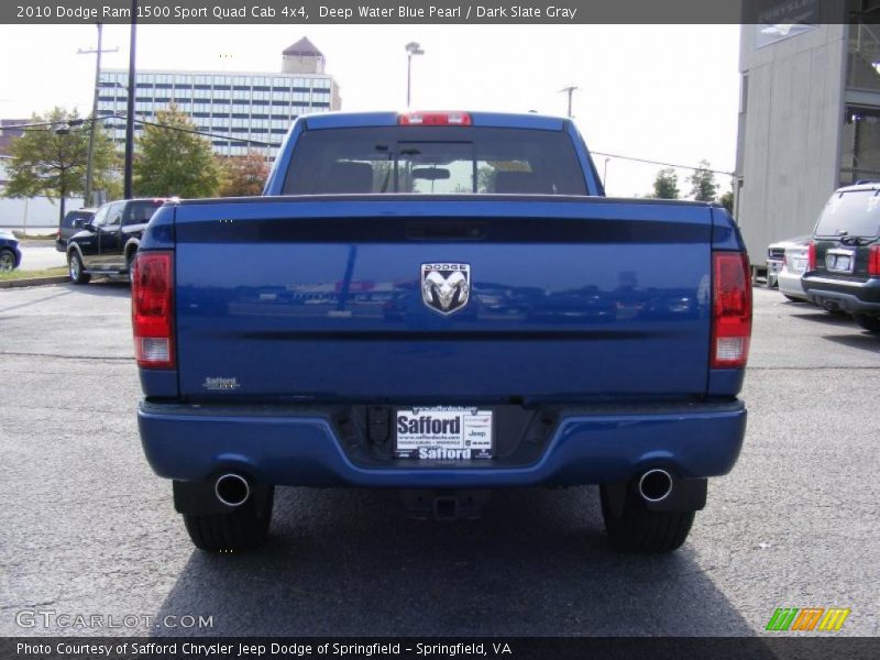 Deep Water Blue Pearl / Dark Slate Gray 2010 Dodge Ram 1500 Sport Quad Cab 4x4