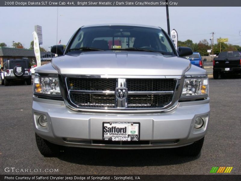 Bright Silver Metallic / Dark Slate Gray/Medium Slate Gray 2008 Dodge Dakota SLT Crew Cab 4x4