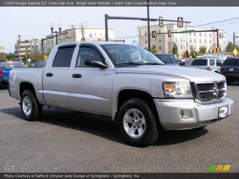 Bright Silver Metallic / Dark Slate Gray/Medium Slate Gray 2008 Dodge Dakota SLT Crew Cab 4x4