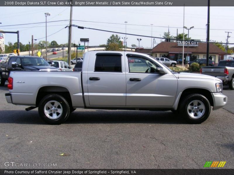Bright Silver Metallic / Dark Slate Gray/Medium Slate Gray 2008 Dodge Dakota SLT Crew Cab 4x4