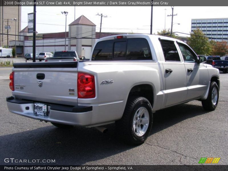 Bright Silver Metallic / Dark Slate Gray/Medium Slate Gray 2008 Dodge Dakota SLT Crew Cab 4x4