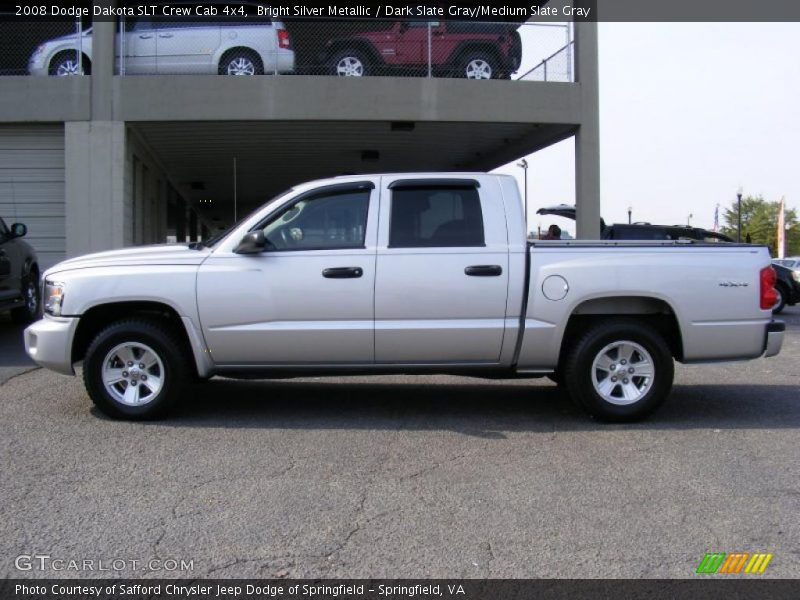 Bright Silver Metallic / Dark Slate Gray/Medium Slate Gray 2008 Dodge Dakota SLT Crew Cab 4x4