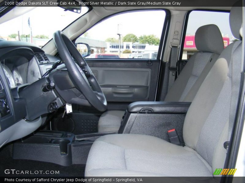 Bright Silver Metallic / Dark Slate Gray/Medium Slate Gray 2008 Dodge Dakota SLT Crew Cab 4x4