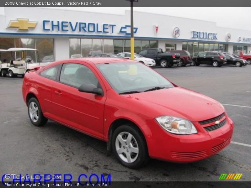 Victory Red / Gray 2008 Chevrolet Cobalt LS Coupe