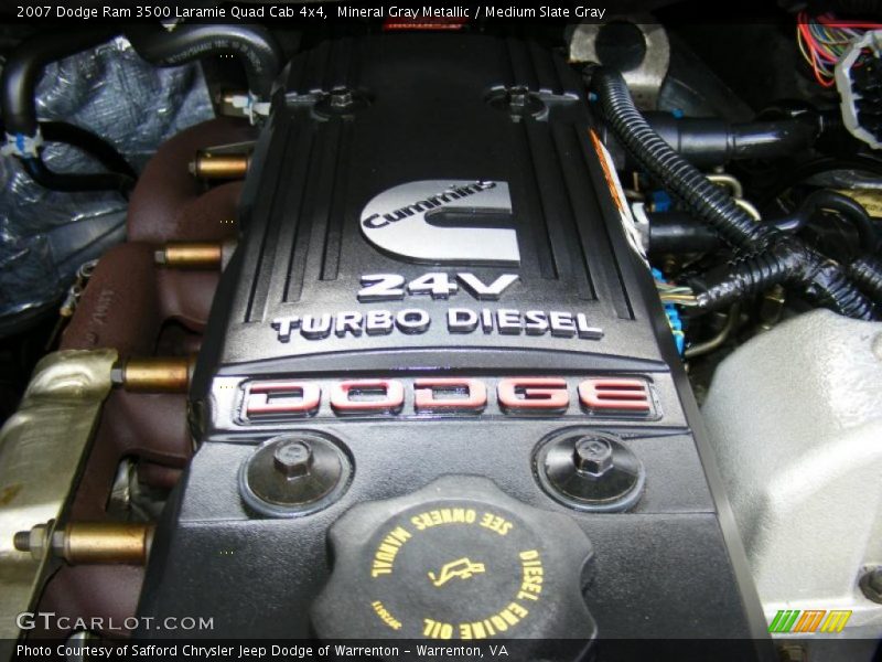  2007 Ram 3500 Laramie Quad Cab 4x4 Engine - 5.9 Liter OHV 24-Valve Turbo Diesel Inline 6 Cylinder