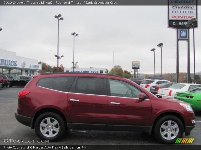Red Jewel Tintcoat / Dark Gray/Light Gray 2010 Chevrolet Traverse LT AWD