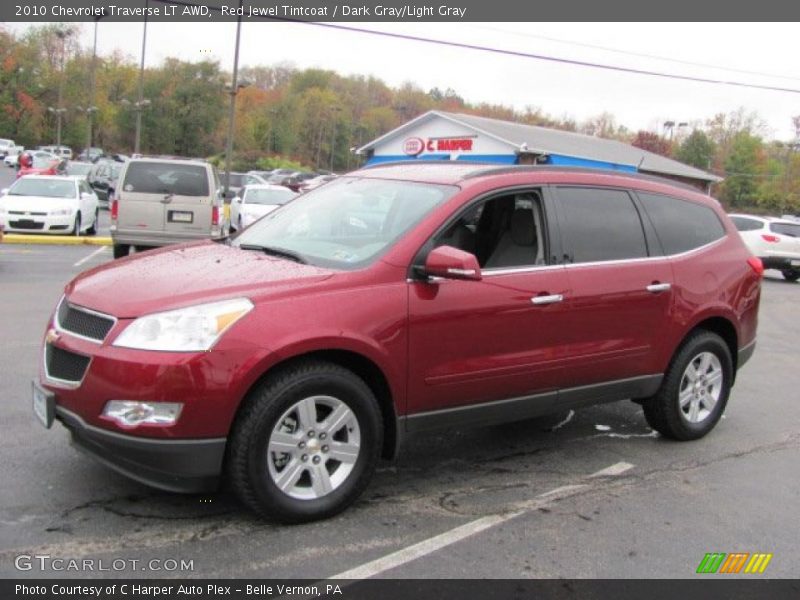 Red Jewel Tintcoat / Dark Gray/Light Gray 2010 Chevrolet Traverse LT AWD
