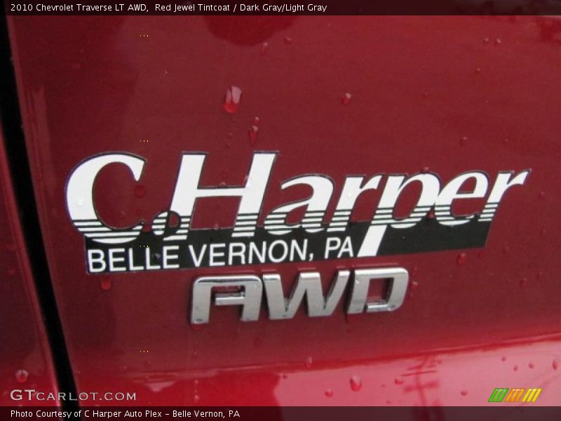 Red Jewel Tintcoat / Dark Gray/Light Gray 2010 Chevrolet Traverse LT AWD