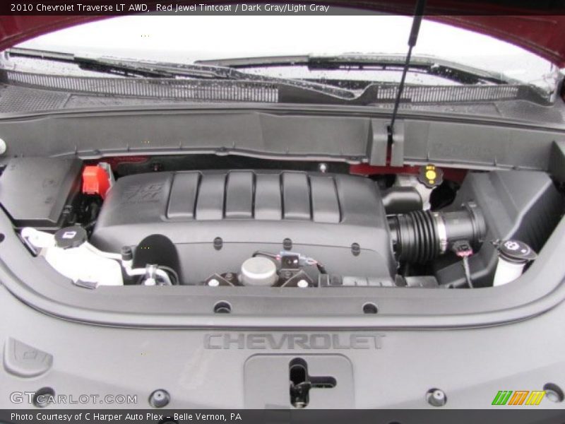 Red Jewel Tintcoat / Dark Gray/Light Gray 2010 Chevrolet Traverse LT AWD