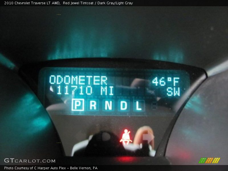 Red Jewel Tintcoat / Dark Gray/Light Gray 2010 Chevrolet Traverse LT AWD