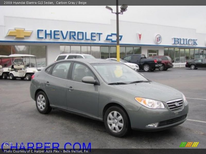 Carbon Gray / Beige 2009 Hyundai Elantra GLS Sedan
