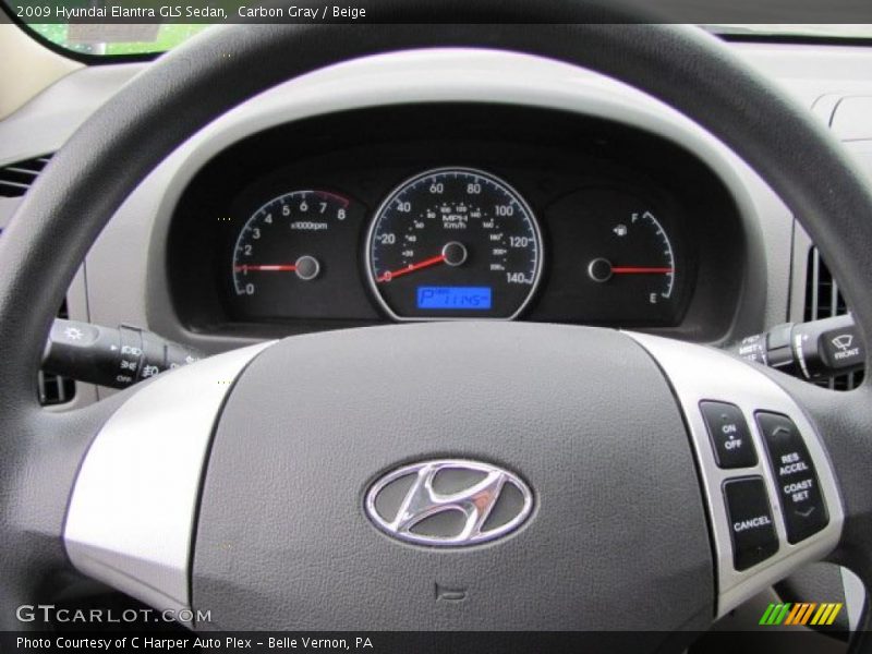 Carbon Gray / Beige 2009 Hyundai Elantra GLS Sedan
