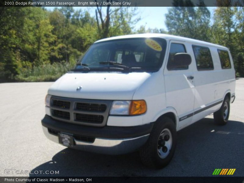 Bright White / Dark Slate Gray 2003 Dodge Ram Van 1500 Passenger