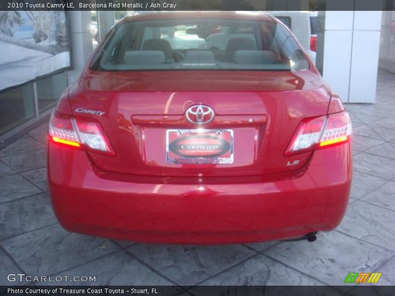 Barcelona Red Metallic / Ash Gray 2010 Toyota Camry LE