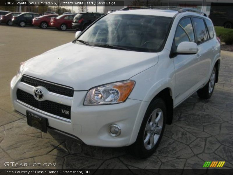 Blizzard White Pearl / Sand Beige 2009 Toyota RAV4 Limited V6