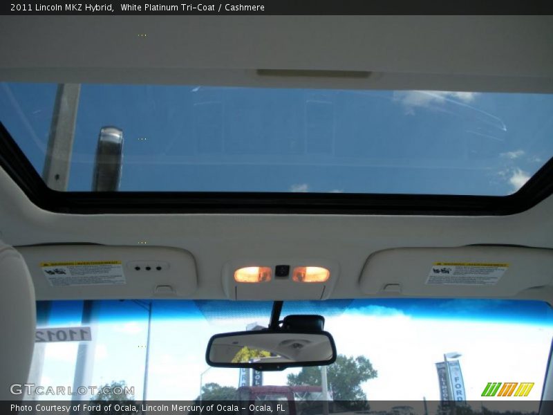 Sunroof of 2011 MKZ Hybrid