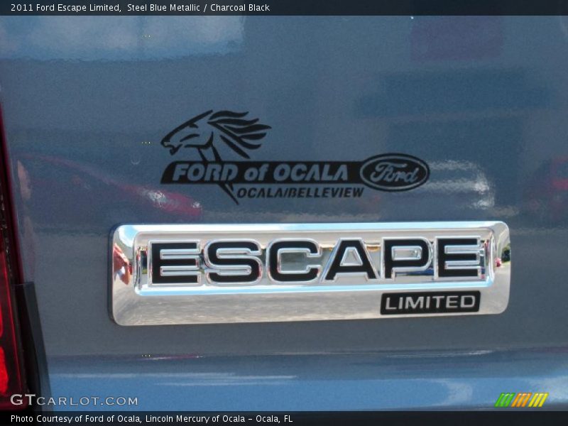 Steel Blue Metallic / Charcoal Black 2011 Ford Escape Limited