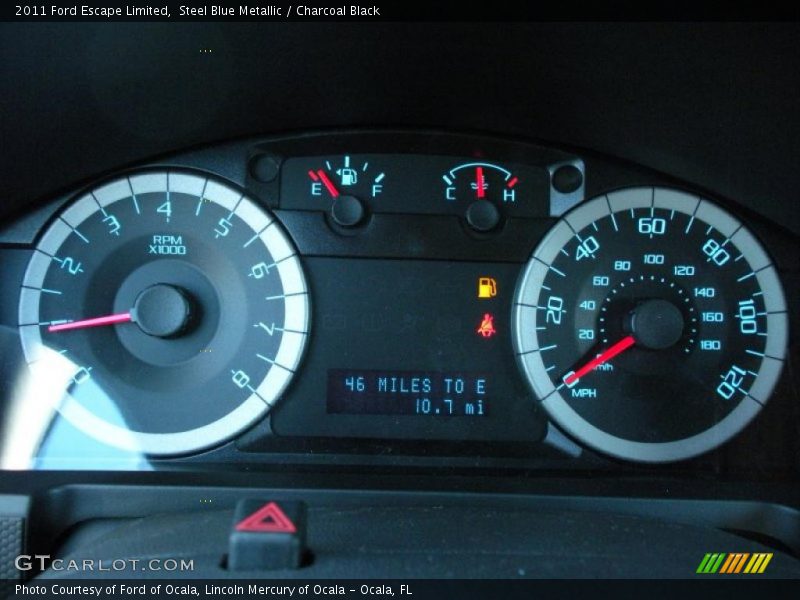 Steel Blue Metallic / Charcoal Black 2011 Ford Escape Limited