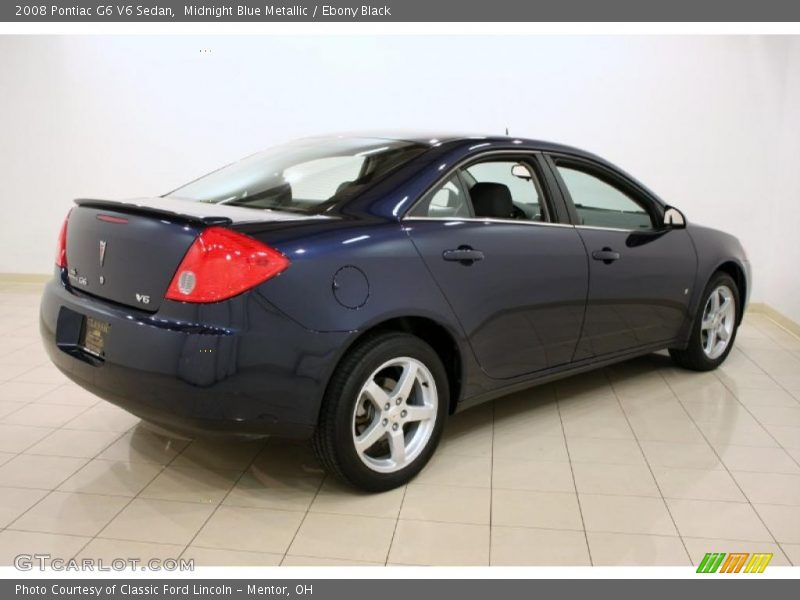 Midnight Blue Metallic / Ebony Black 2008 Pontiac G6 V6 Sedan