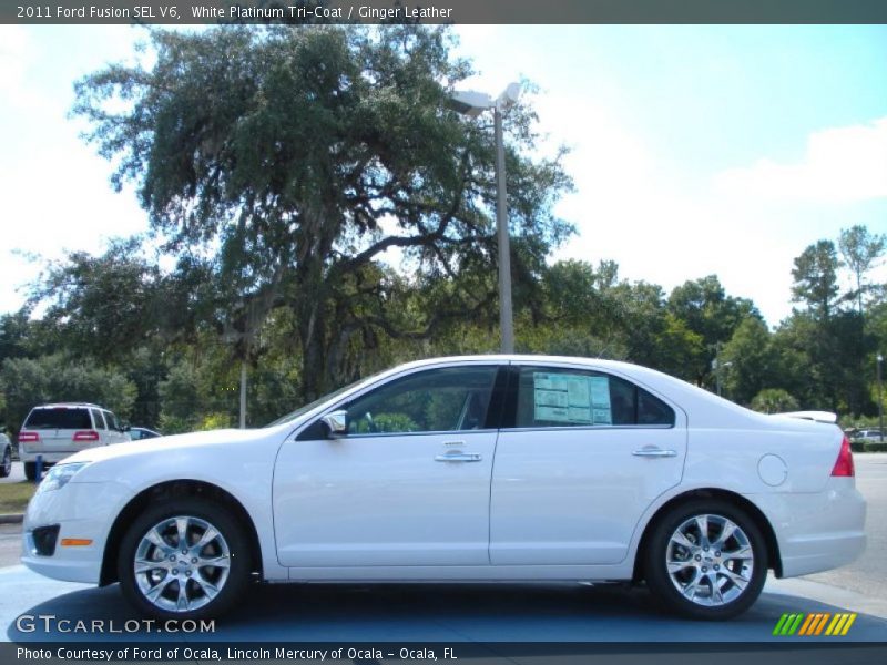 White Platinum Tri-Coat / Ginger Leather 2011 Ford Fusion SEL V6
