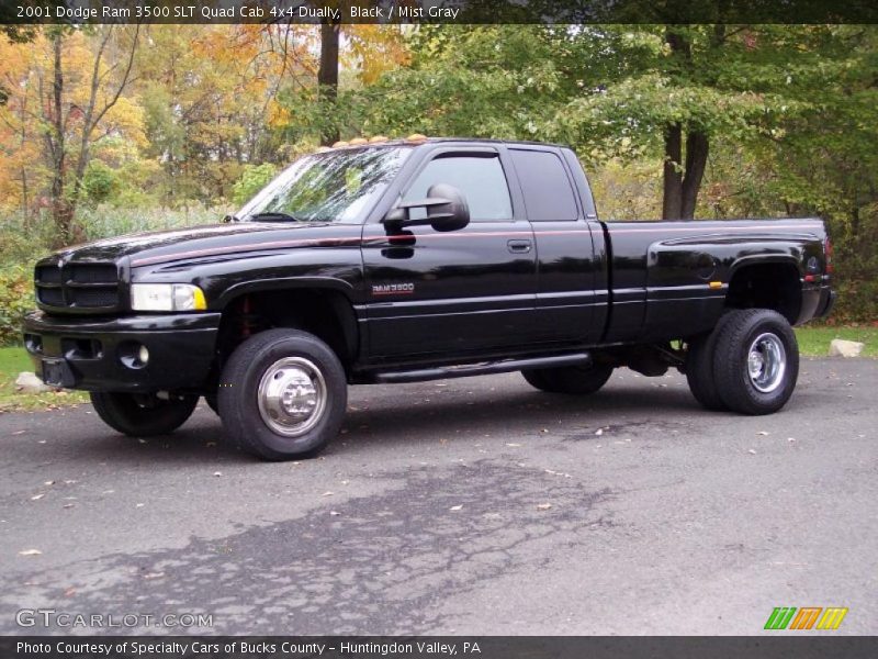 Black / Mist Gray 2001 Dodge Ram 3500 SLT Quad Cab 4x4 Dually