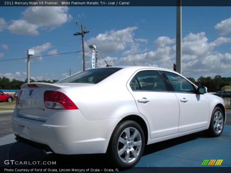 White Platinum Metallic Tri- coat / Camel 2011 Mercury Milan V6 Premier