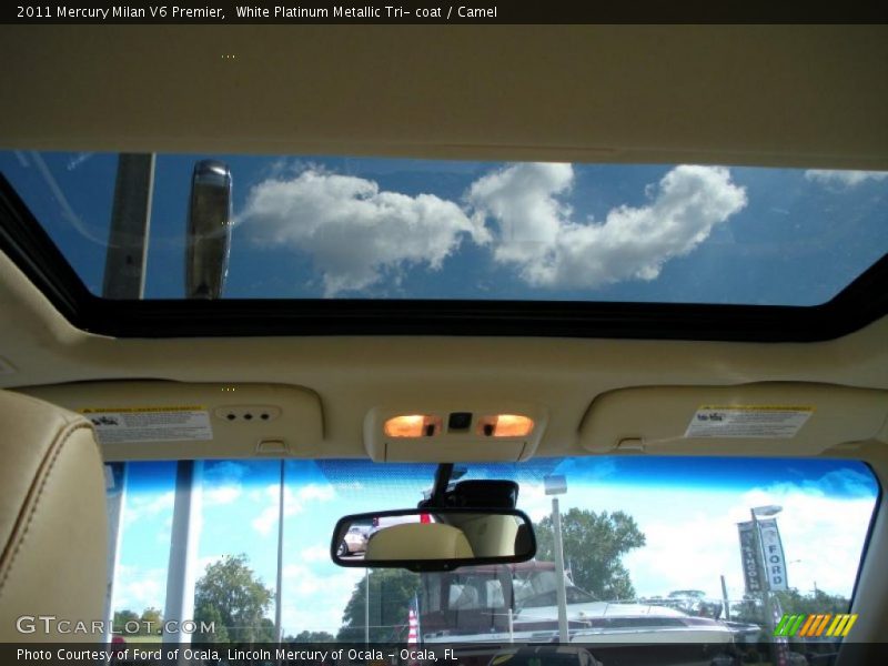 White Platinum Metallic Tri- coat / Camel 2011 Mercury Milan V6 Premier