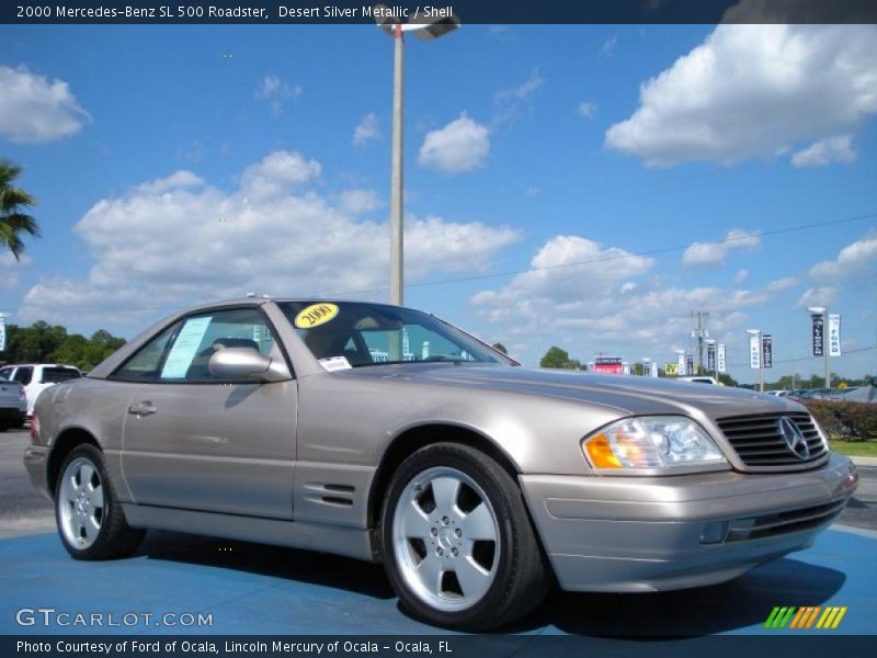 Desert Silver Metallic / Shell 2000 Mercedes-Benz SL 500 Roadster