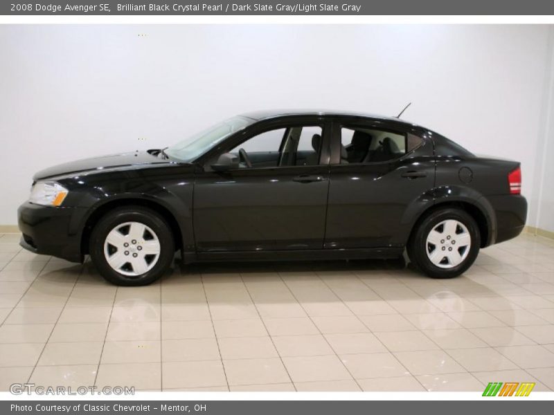 Brilliant Black Crystal Pearl / Dark Slate Gray/Light Slate Gray 2008 Dodge Avenger SE