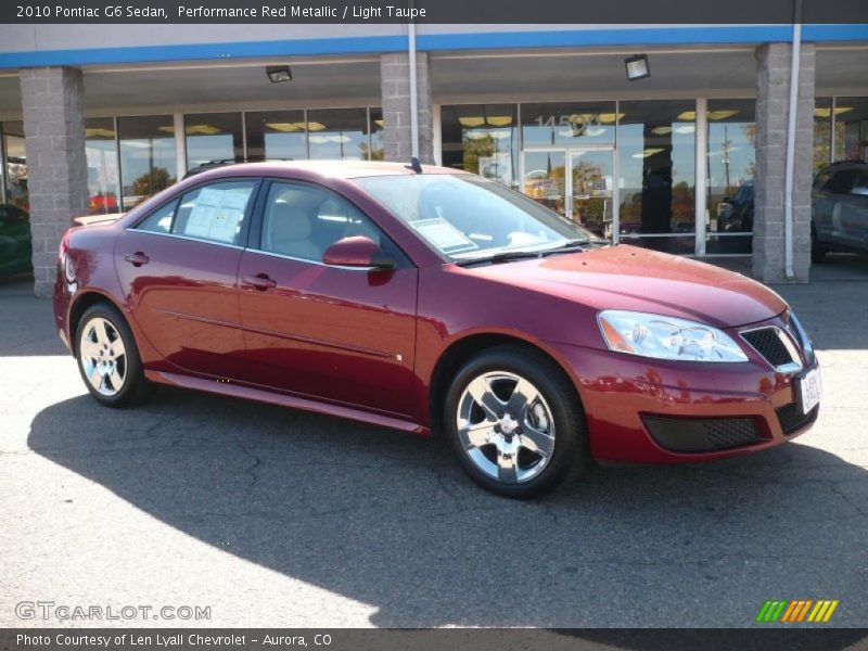 Performance Red Metallic / Light Taupe 2010 Pontiac G6 Sedan