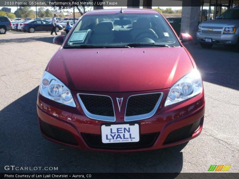 Performance Red Metallic / Light Taupe 2010 Pontiac G6 Sedan