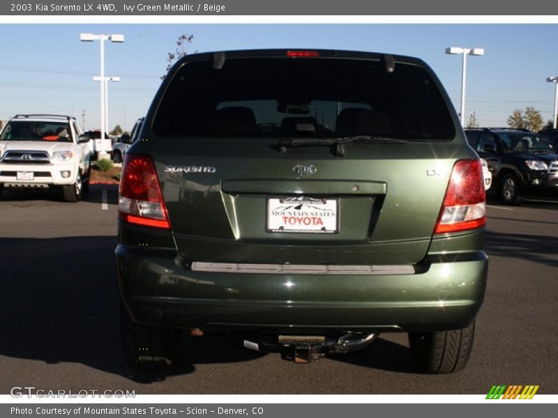Ivy Green Metallic / Beige 2003 Kia Sorento LX 4WD