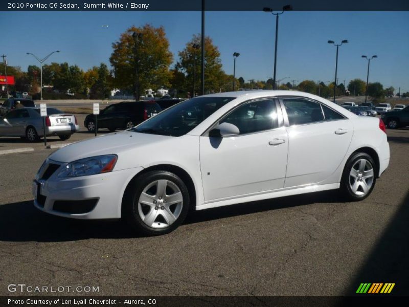 Summit White / Ebony 2010 Pontiac G6 Sedan