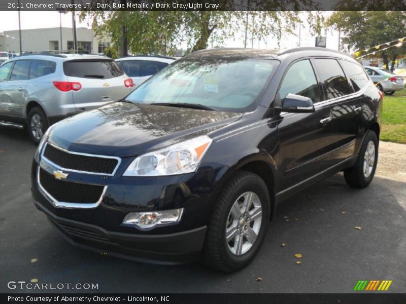 Dark Blue Metallic / Dark Gray/Light Gray 2011 Chevrolet Traverse LT