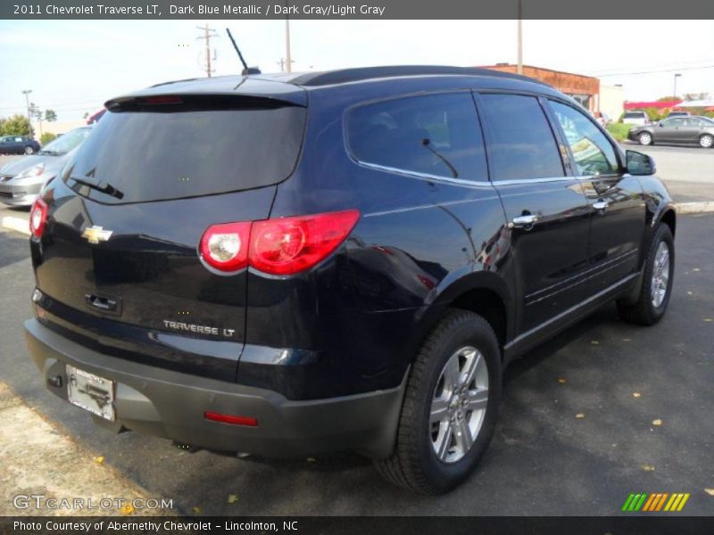 Dark Blue Metallic / Dark Gray/Light Gray 2011 Chevrolet Traverse LT