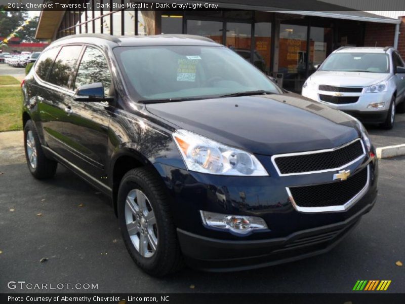 Dark Blue Metallic / Dark Gray/Light Gray 2011 Chevrolet Traverse LT