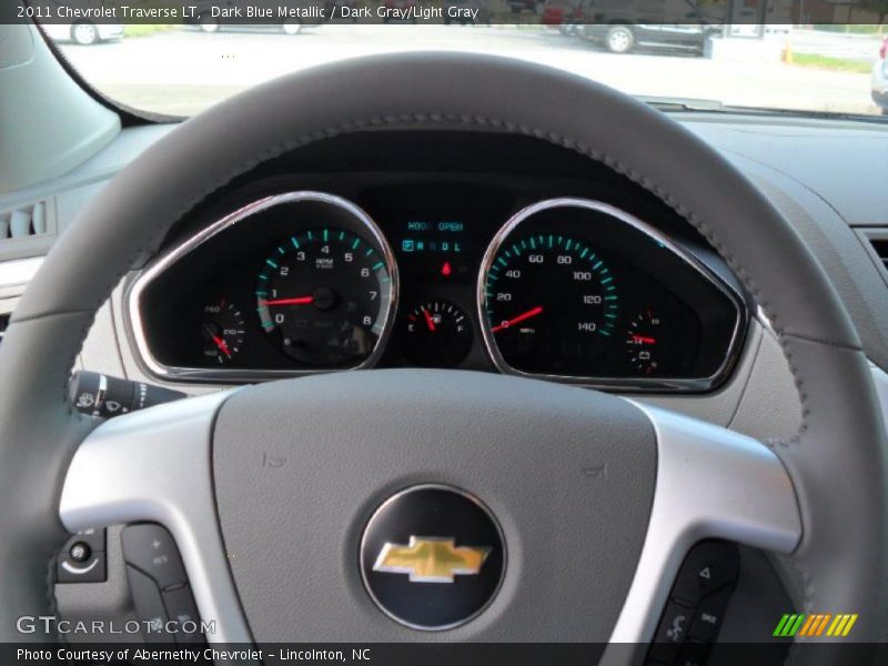 Dark Blue Metallic / Dark Gray/Light Gray 2011 Chevrolet Traverse LT