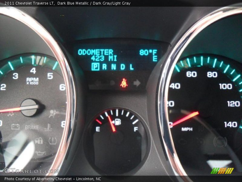 Dark Blue Metallic / Dark Gray/Light Gray 2011 Chevrolet Traverse LT